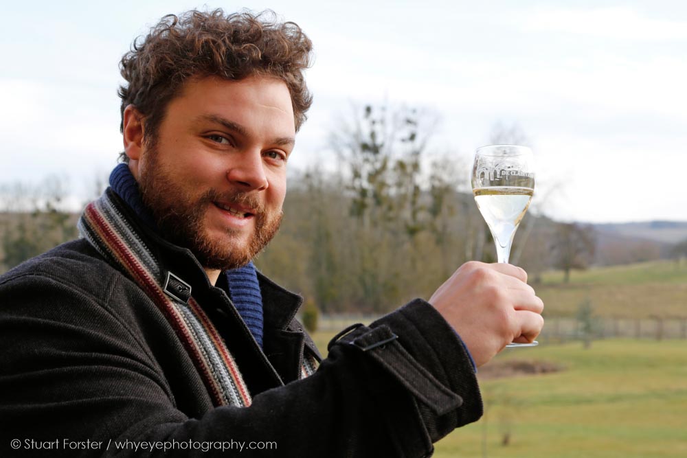 British Guild of Travel Writers' Chairperson Simon Willmore raises a glass of Champagne at the 2017 AGM in the Champagne region of France